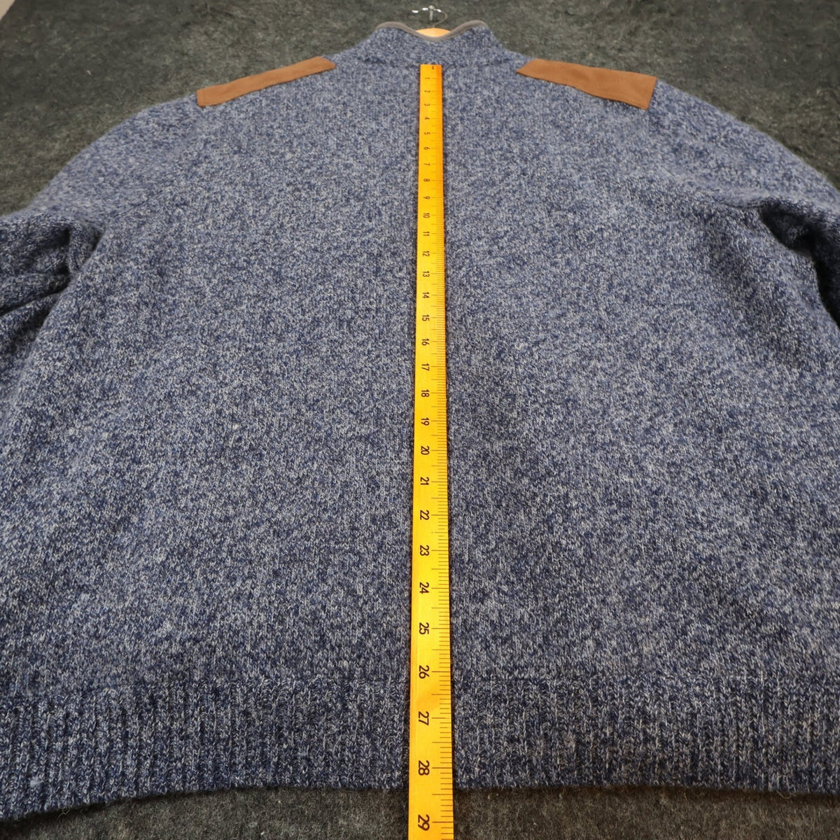 Duluth Trading Co Shetland Wool Windproof Zip Sweater Mens 2XL Blue Quilted - take2supply