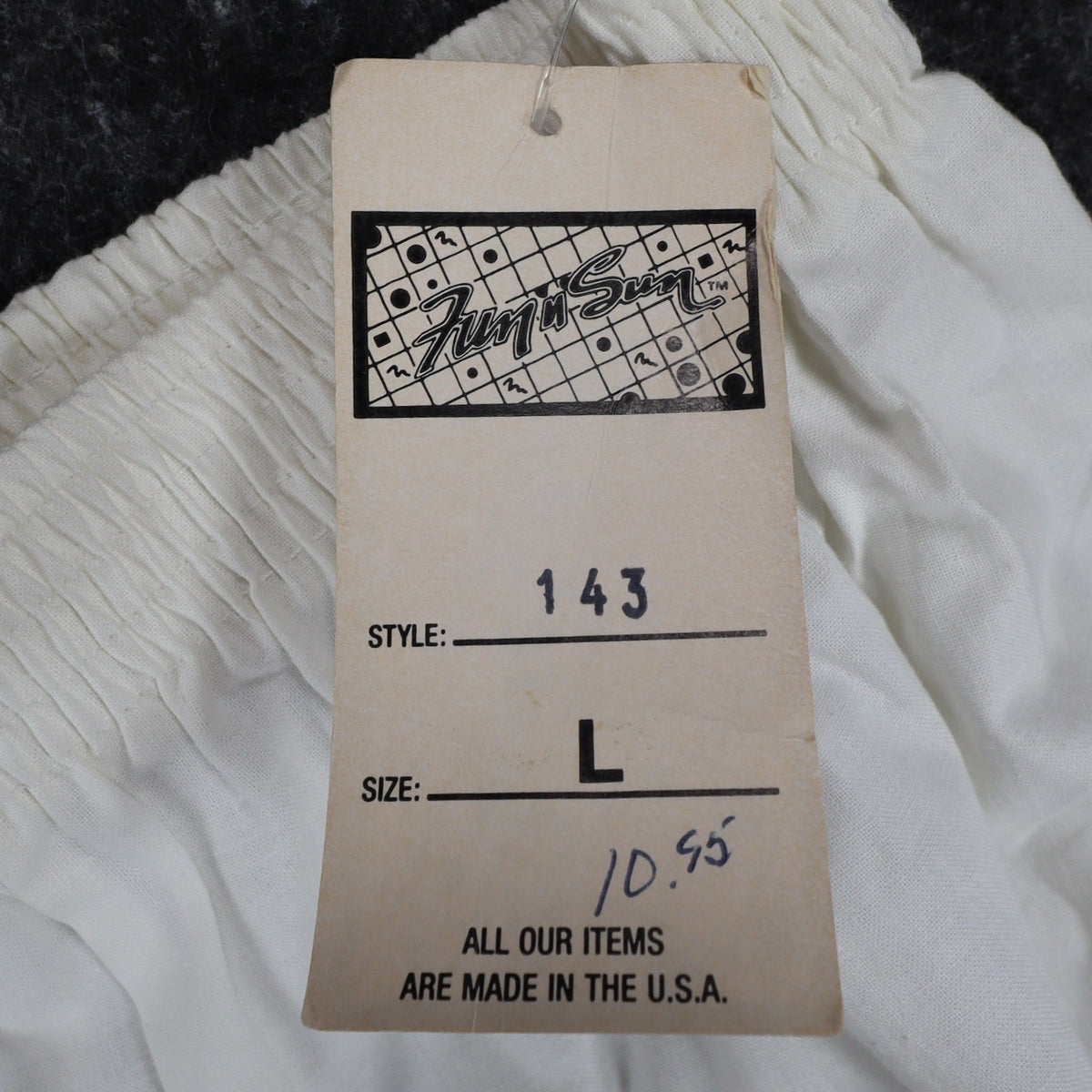 Just n Sun Shorts Kids Large Vintage 90s White Neon Graphic Cotton Deadstock USA - take2supply