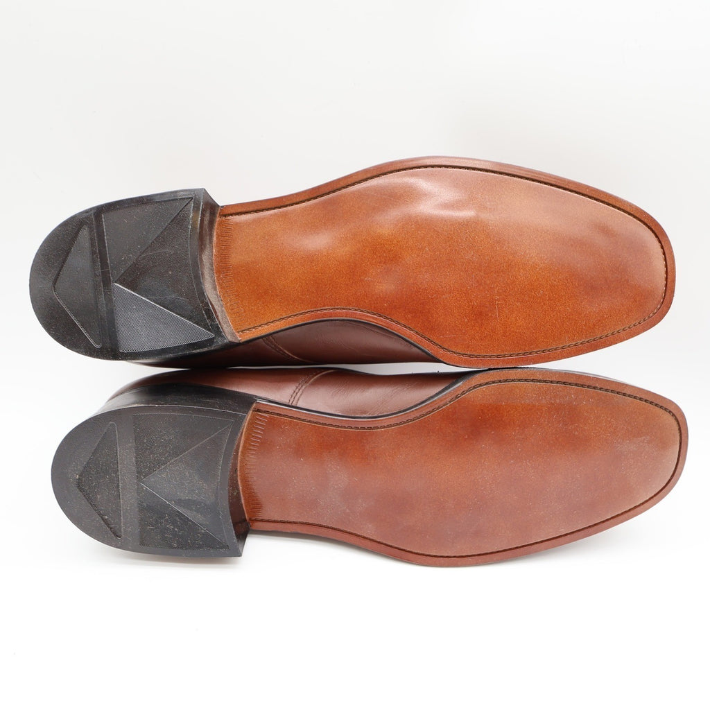 James Pepper Oxford Dress Shoes Mens 12 Vintage Brown Leather Apron Toe 94009 - take2supply