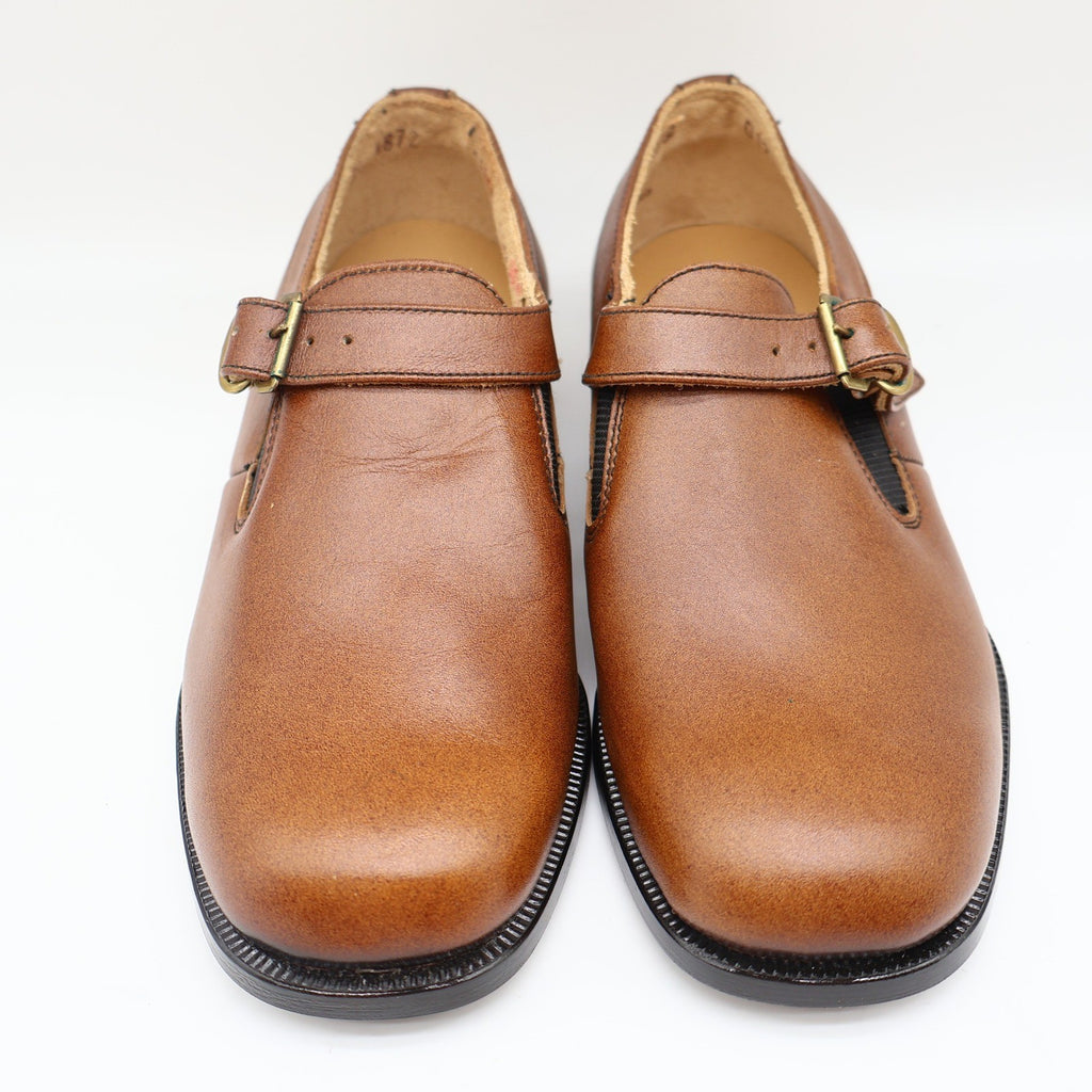 Young Explorers Lyons Monk Strap Shoes Boys 12.5 Vintage Deadstock Brown Leather - take2supply