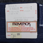 Maverick Jeans Boys 10 Reg Vintage 70s Blue Cotton Poly Straight Leg Deadstock - take2supply
