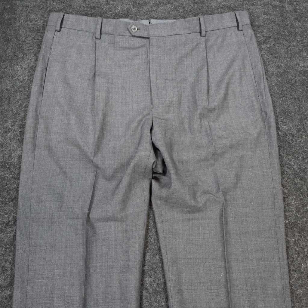 J. Hilburn Dress Pants Mens W42 Grey Wool Vitale Barberis Canonico Slacks - take2supply
