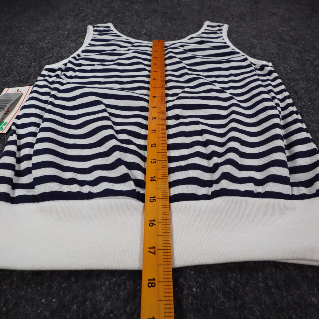 Palmetto's Striped Tank Top Womens Medium Vintage Deadstock Navy White A1992227 - take2supply