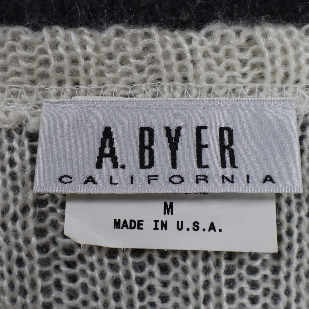 A. Byer Sweater Womens Medium Vintage 90s Cream Mohair Ribbed Open Knit Top - take2supply