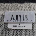 A. Byer Sweater Womens Medium Vintage 90s Cream Mohair Ribbed Open Knit Top - take2supply