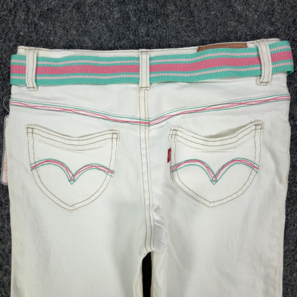 Levi's Y2K Bermuda Shorts Girls 12 White Denim NWT Deadstock - take2supply