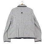 Marcona Reversible Quilted Jacket Womens Medium White Navy Grid Snap Front NWT - take2supply