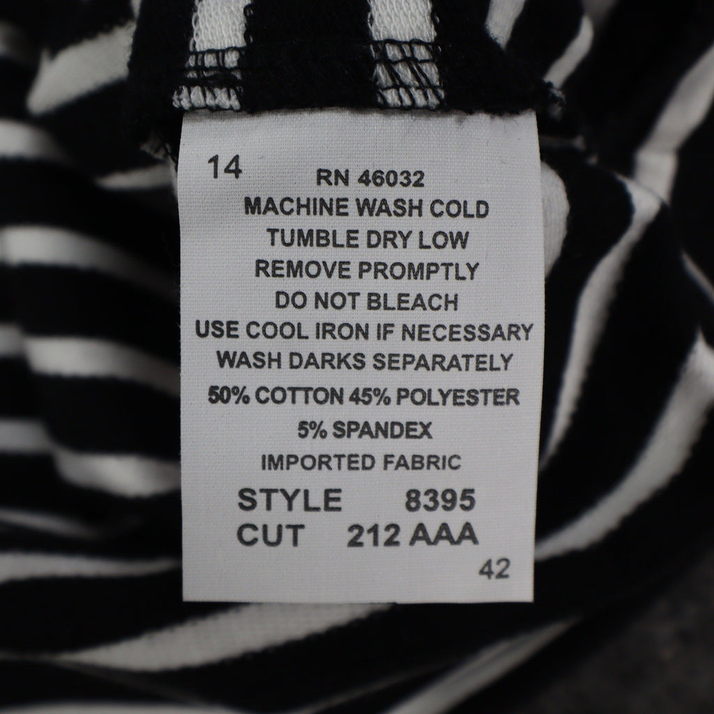 Links Womens L Black White Striped Full Zip Knit Jacket Stretch NWT - take2supply