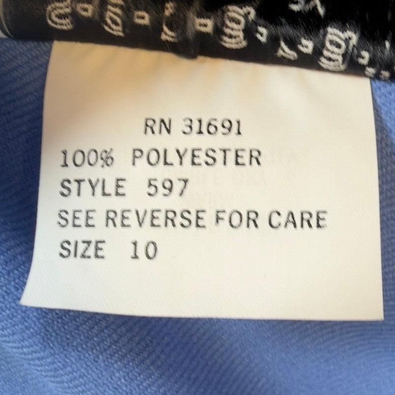 Donnkenny 80s Vintage Slacks Women 10 Blue Poly Visa Stretch High Waist NWT USA - take2supply