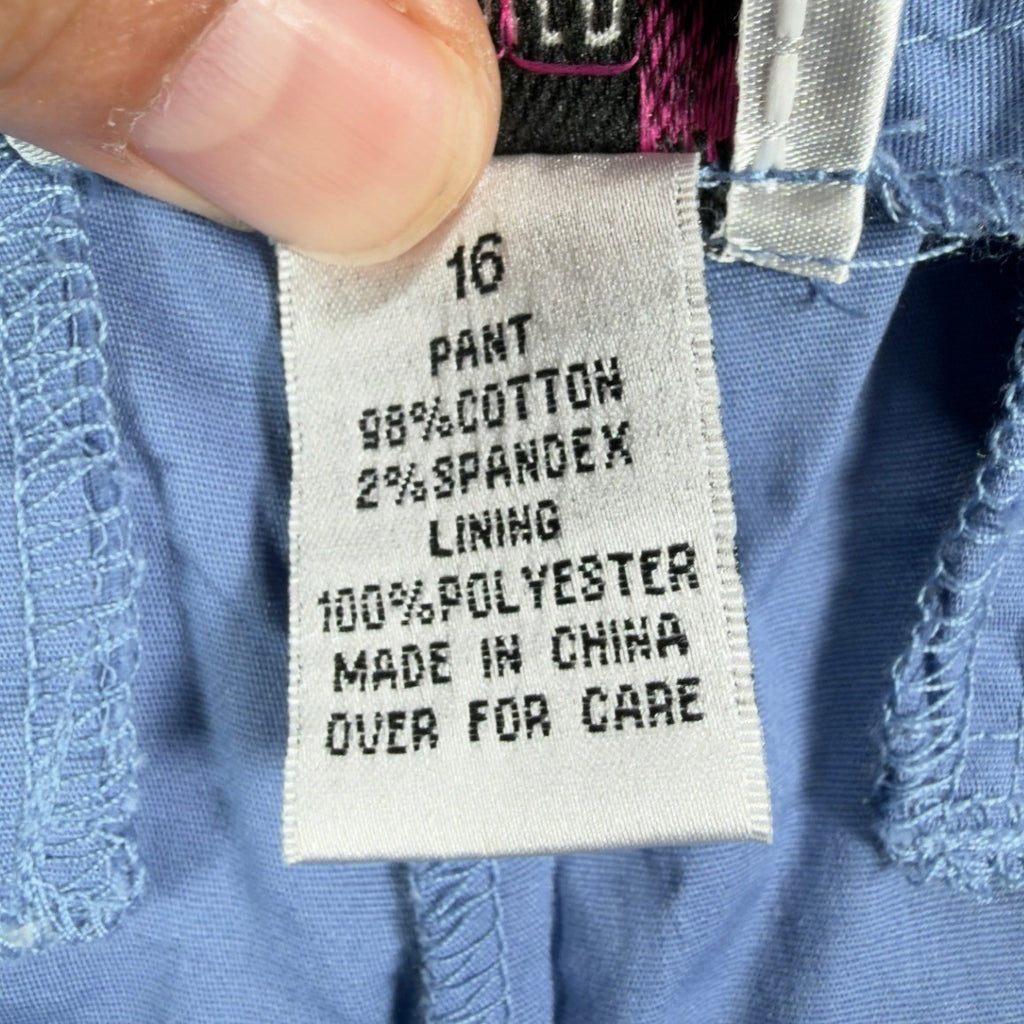 Amy Byer Y2K Capri Pants Girls 16 Blue Cotton Blend NWT Deadstock - take2supply