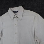 Dee Cee Short Sleeve Button Up Womens 14 Vintage Gray Striped Made in USA Shirt - take2supply