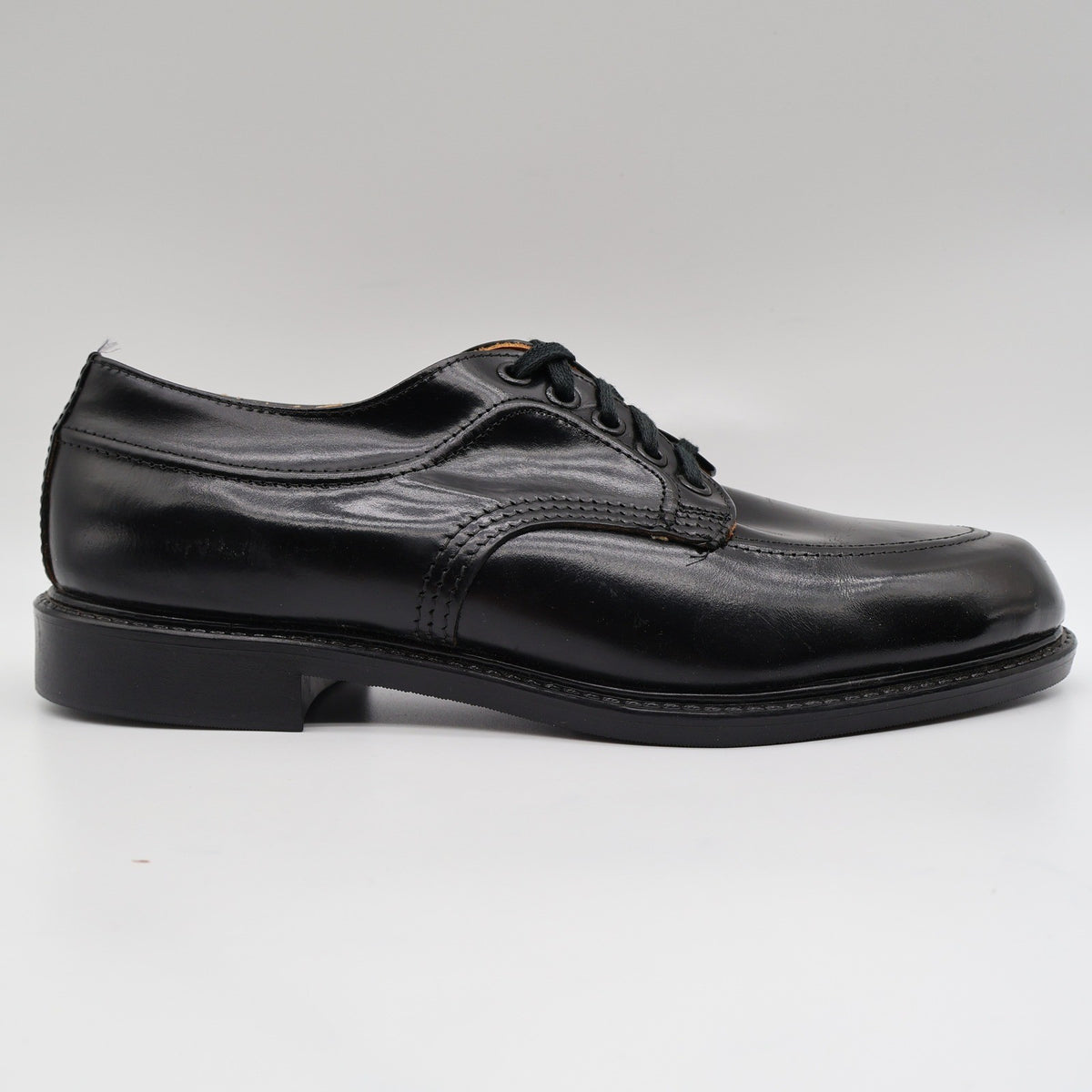 Walker Shoes Vintage Black Leather Oxford Shoes Mens 7.5 Deadstock Uniform Dress - take2supply