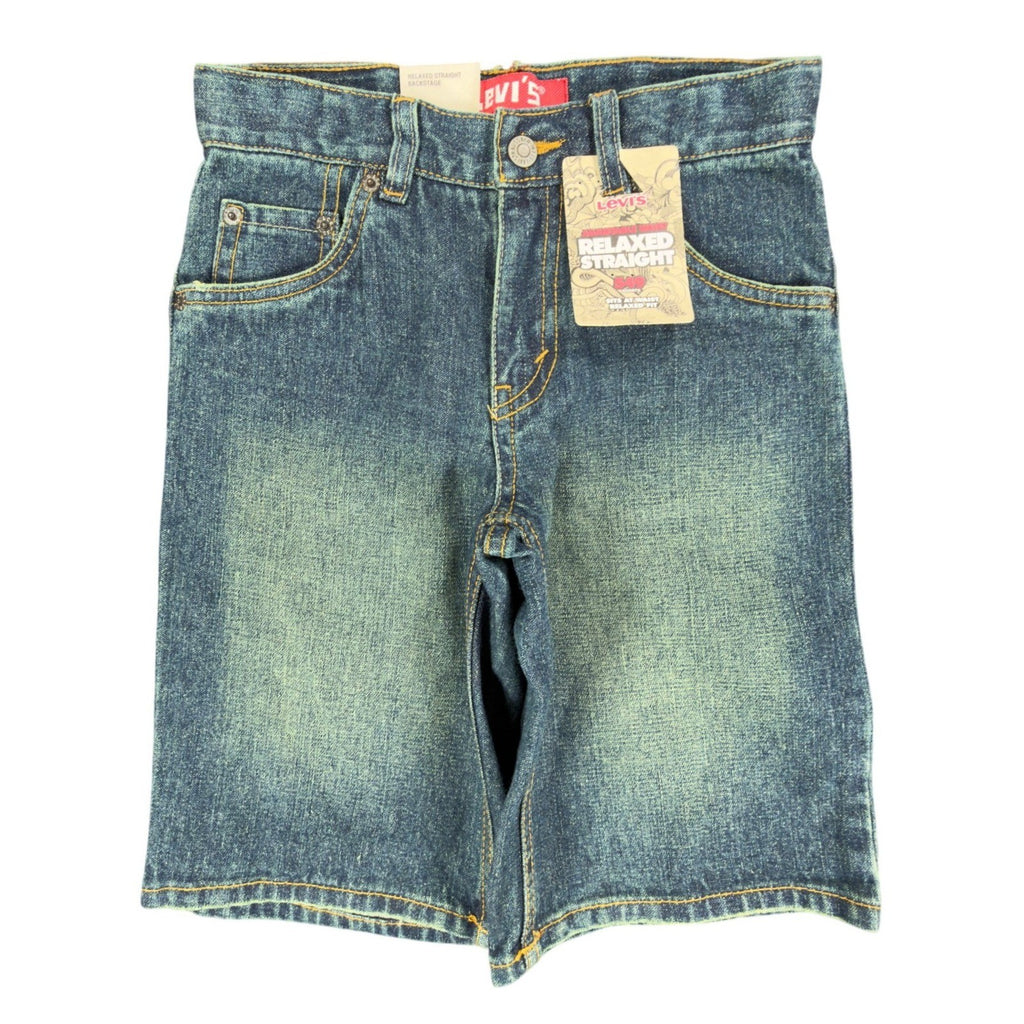 Levi's Y2K 549 Relaxed Straight Shorts Boys 7 Blue Denim NWT Adjustable Waist - take2supply
