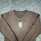 F/X Fusion V-Neck Sweater Mens M Brown Heather Cotton Blend NWT - take2supply