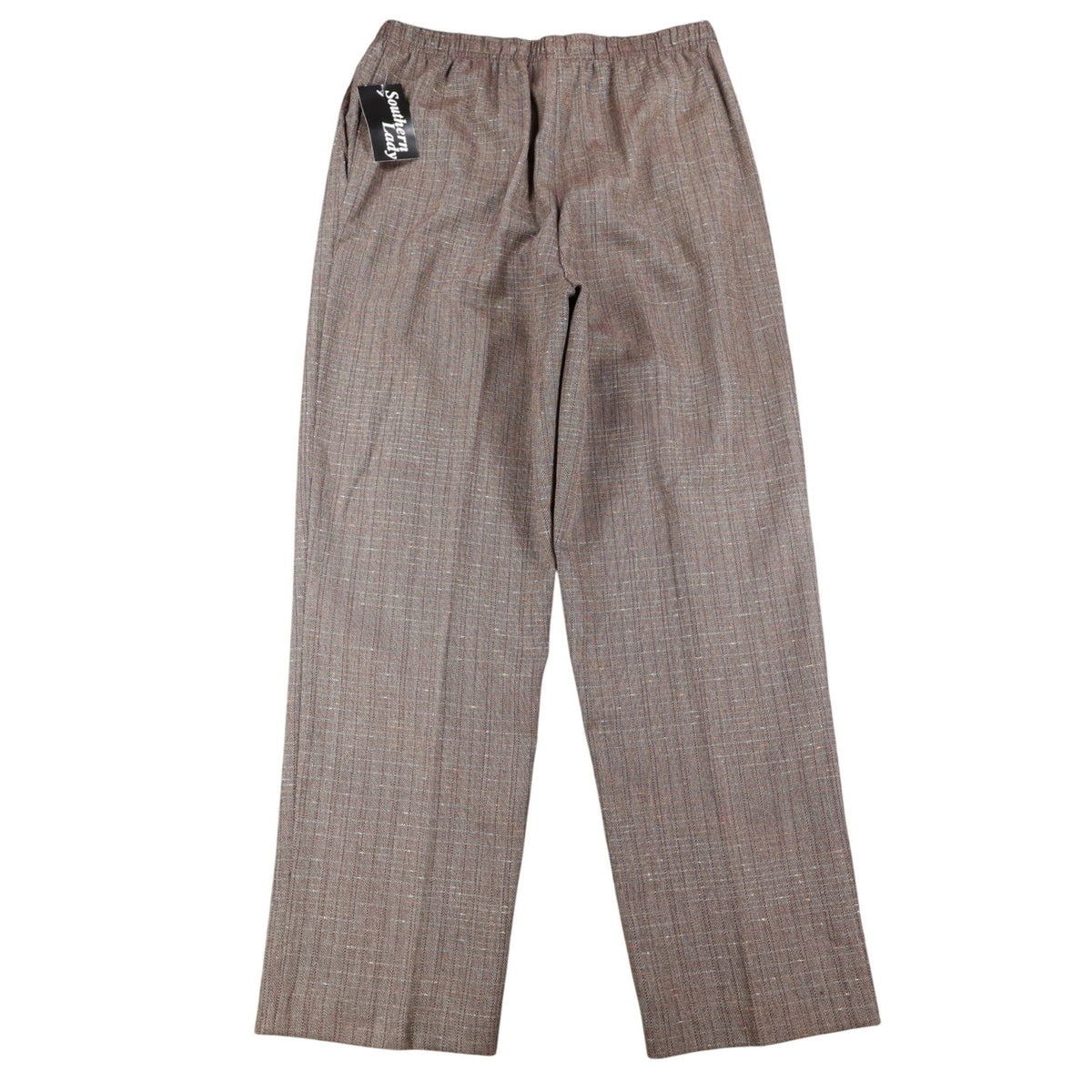 Southern Lady Pull On Pants Womens 14 Brown Hickory Elastic Waist Textured 58A2 - take2supply