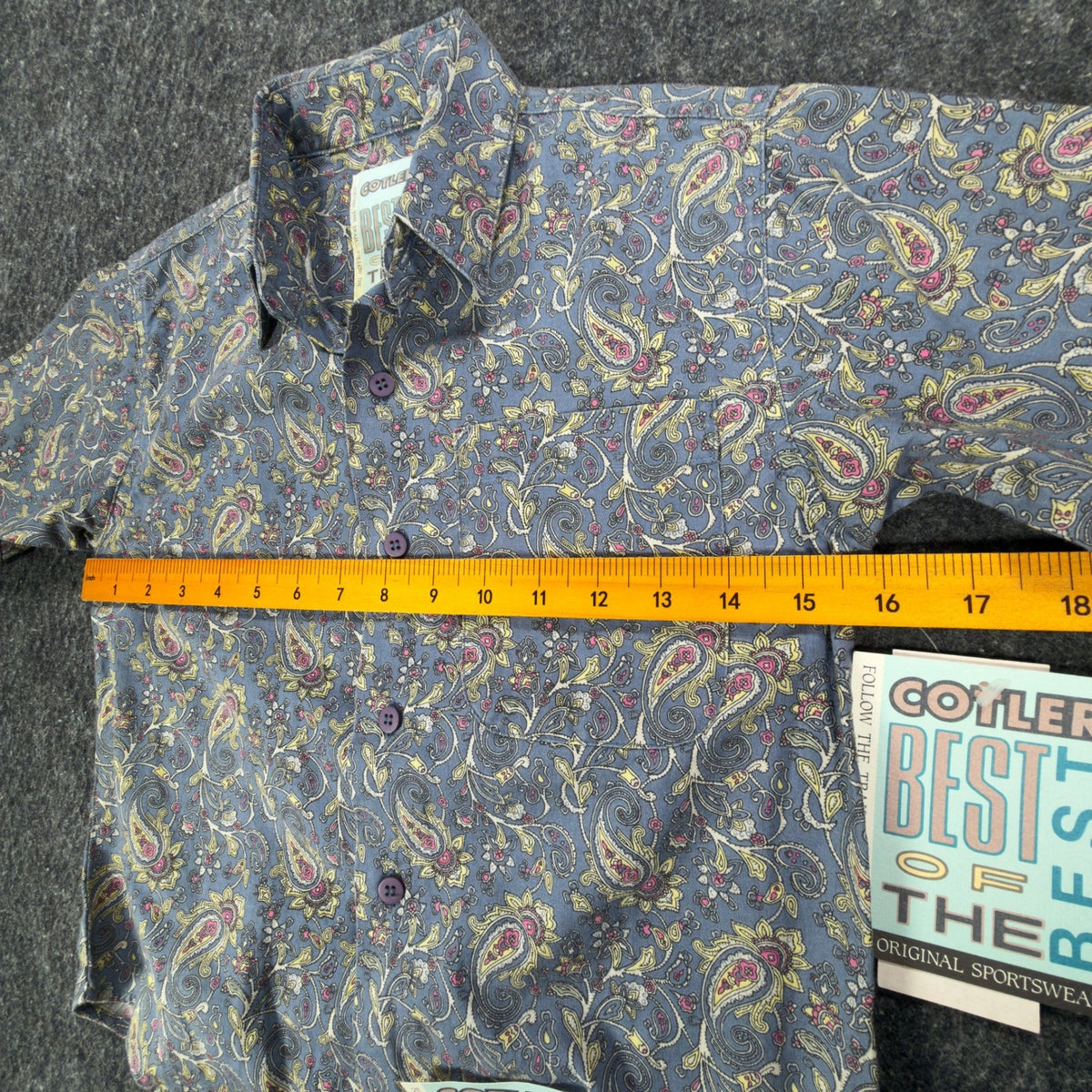 Cotler 90s Paisley Button Up Shirt Boys 6 Blue Cotton NWT Deadstock - take2supply