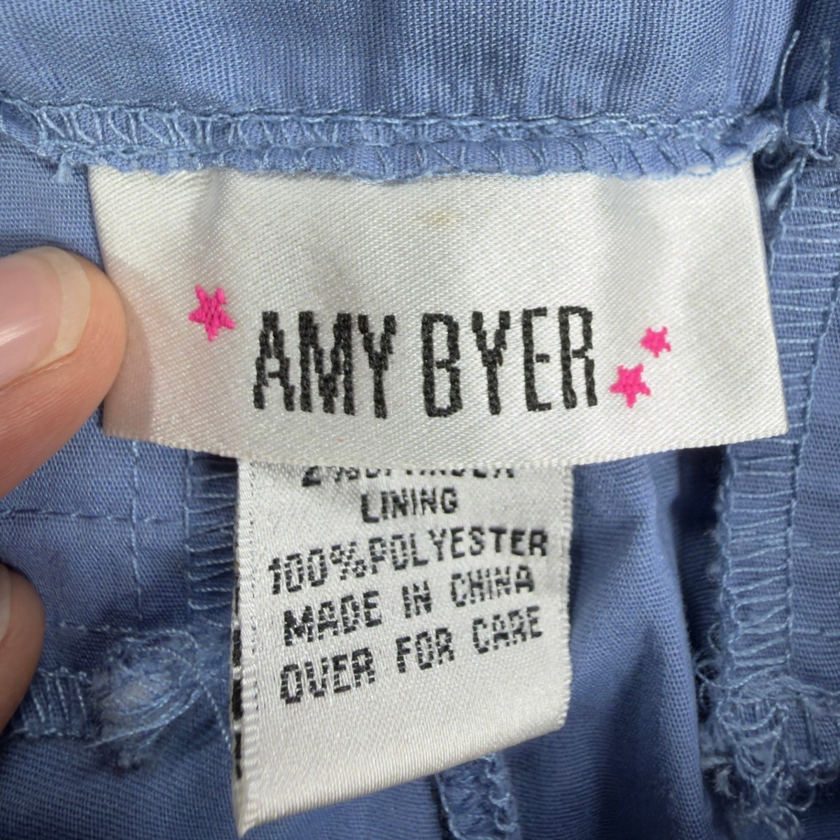 Amy Byer Y2K Bermuda Shorts Girls 12 Blue Cotton Stretch Cuffed New - take2supply
