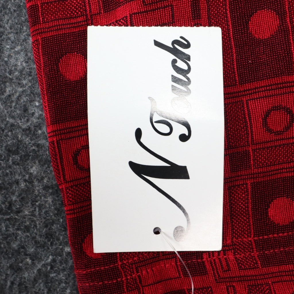 N Touch Blouse Womens Medium Vintage Red Black Geometric Button Front 3/4 Sleeve - take2supply