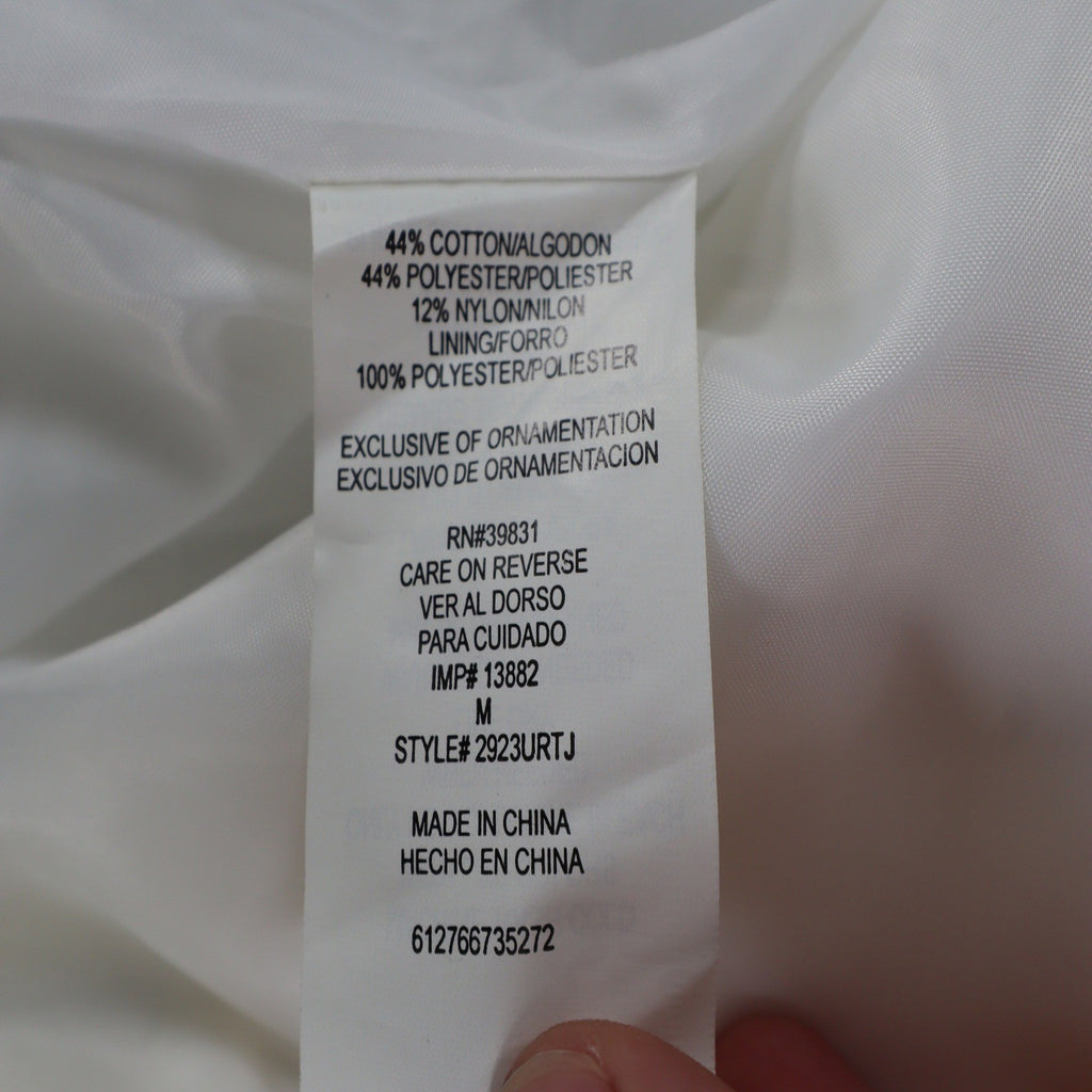 Takara Trench Coat Womens M White Belted Double Breasted Smocked NOS NWT - take2supply