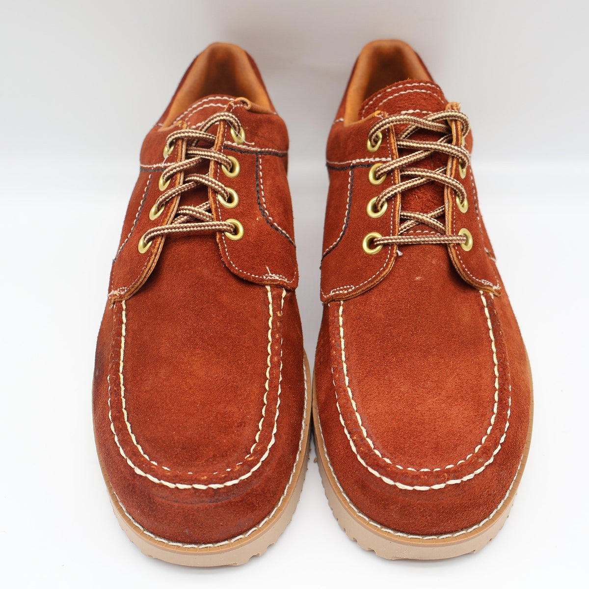 James Pepper Vintage 60s 70s Moc Toe Oxford Shoes Mens 6D Rust Suede Deadstock - take2supply