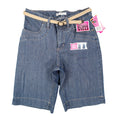 Lee Bermuda Shorts Women 6 M Classic Fit Carolina Blue Denim Stretch Belted NWT - take2supply