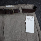 Christy Girl Dori Adler Pants Womens 12 Tan Black Belted Pleated USA NWT NOS - take2supply