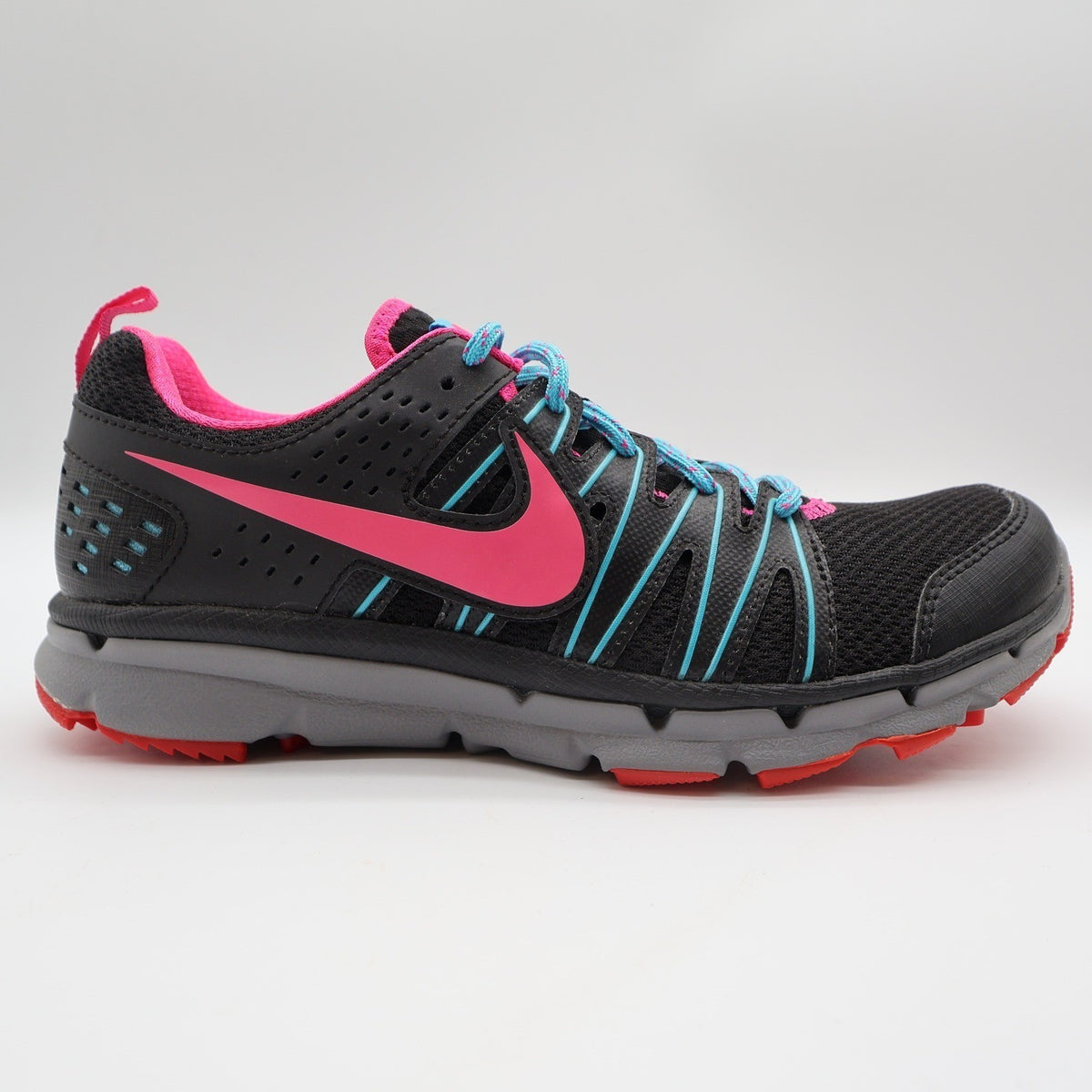 Nike Flex Trail 2 Womens 7 Black Pink Foil Gamma Blue Running Shoes 616681-001 - take2supply