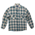 Sears Quilted Flannel Shirt Jacket Mens Medium Blue Plaid Excellent Vintage - take2supply