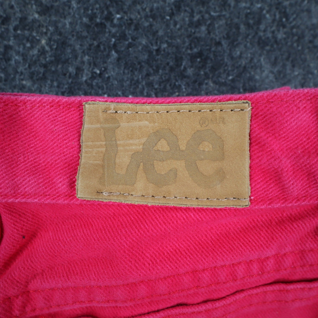 Lee Relaxed Fit Shorts Womens 12 Vintage 90s Poppy Red Cotton Made in USA NWT - take2supply