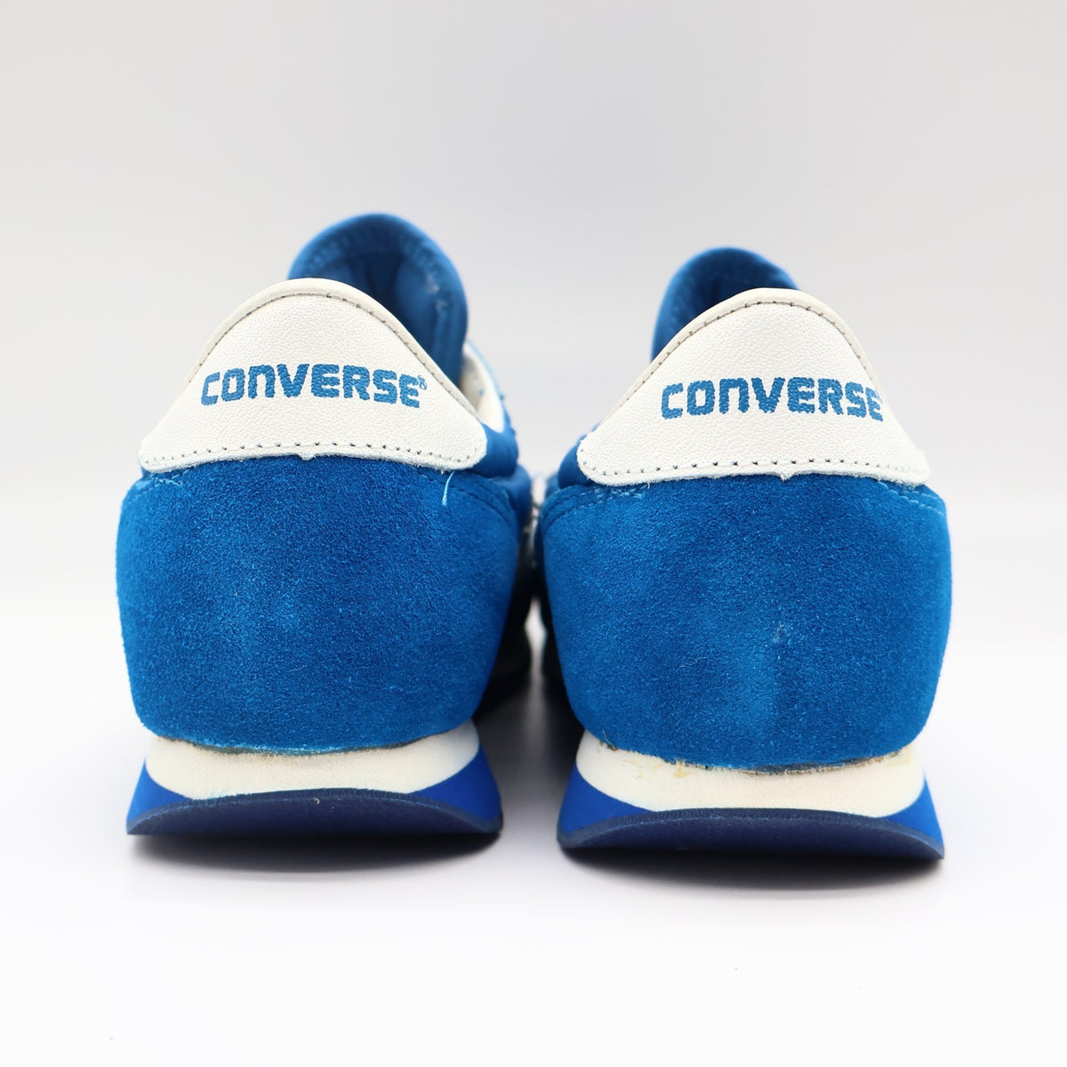 Converse Road Star Boys Size 3 Vintage 80s Blue White Nylon Suede Sneakers NOS - take2supply