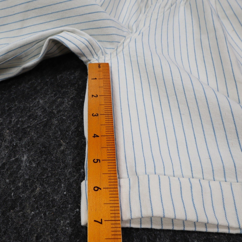 Lee Melbourne Skort Girls 12 Vintage 90s White Blue Stripe Cotton Loose Fit NWT - take2supply