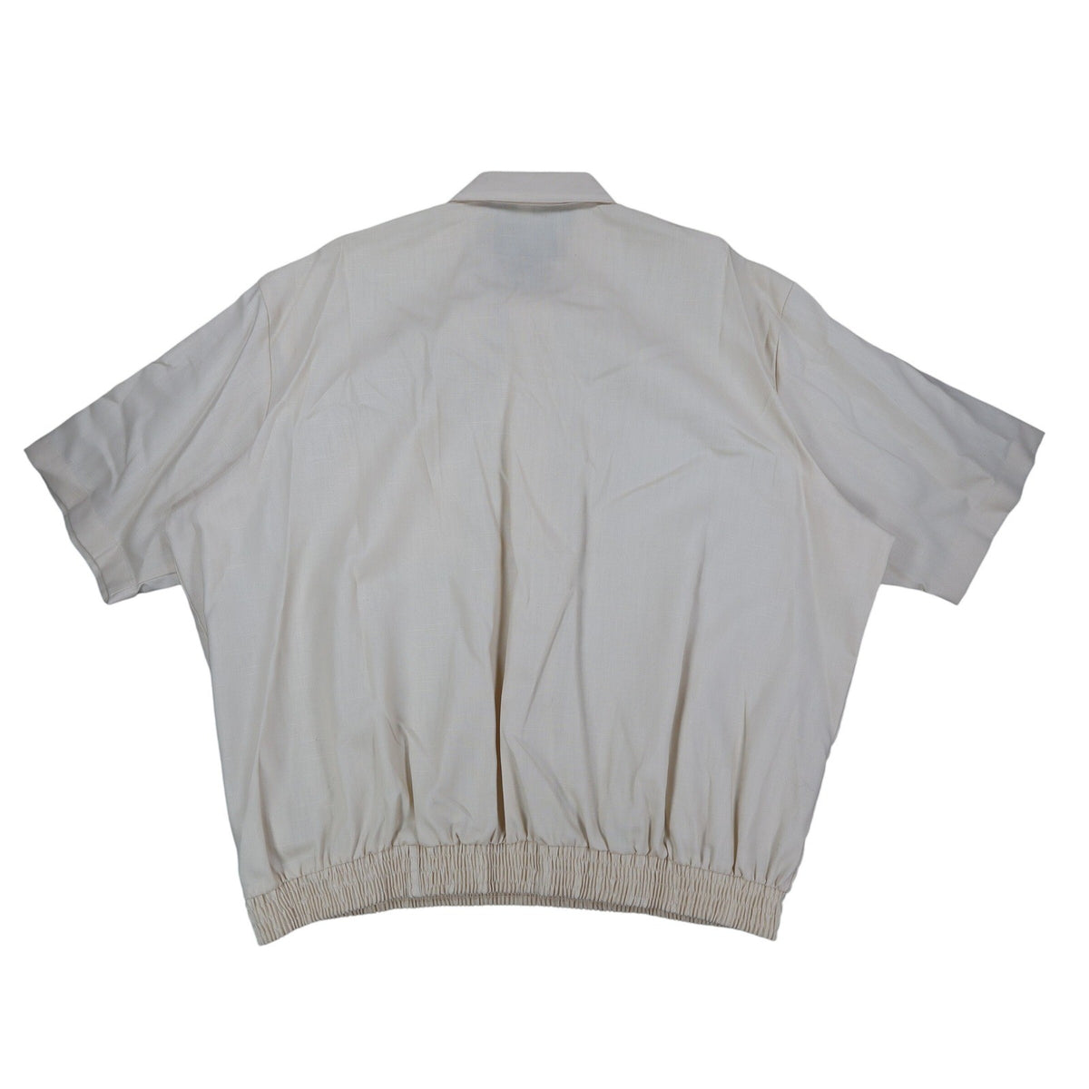 Fulton Street Shirt Works Polo Mens 2X Vintage 90s Cream Banded Bottom USA Made - take2supply