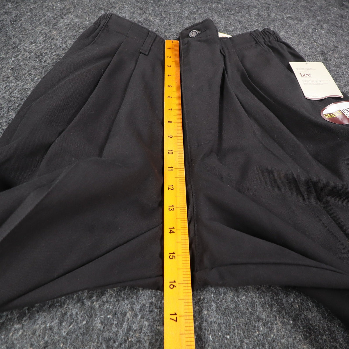 Lee Tapered Leg Pants Womens 16 L Black Smart Fabric Side Elastic Pleated C863 - take2supply