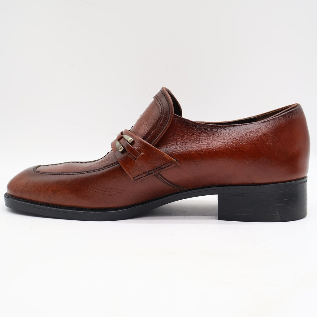 Fortune Loafers Mens 10 Vintage Brown Leather Moc Toe Bit Dress Shoes Deadstock - take2supply