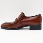 Fortune Loafers Mens 10 Vintage Brown Leather Moc Toe Bit Dress Shoes Deadstock - take2supply
