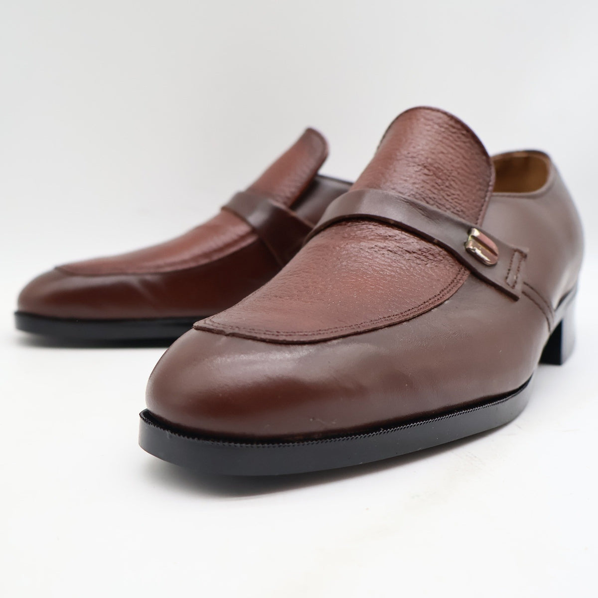 Barclay Loafers Mens 7.5 D Vintage Brown Leather Slip On Dress Shoes 95182 - take2supply