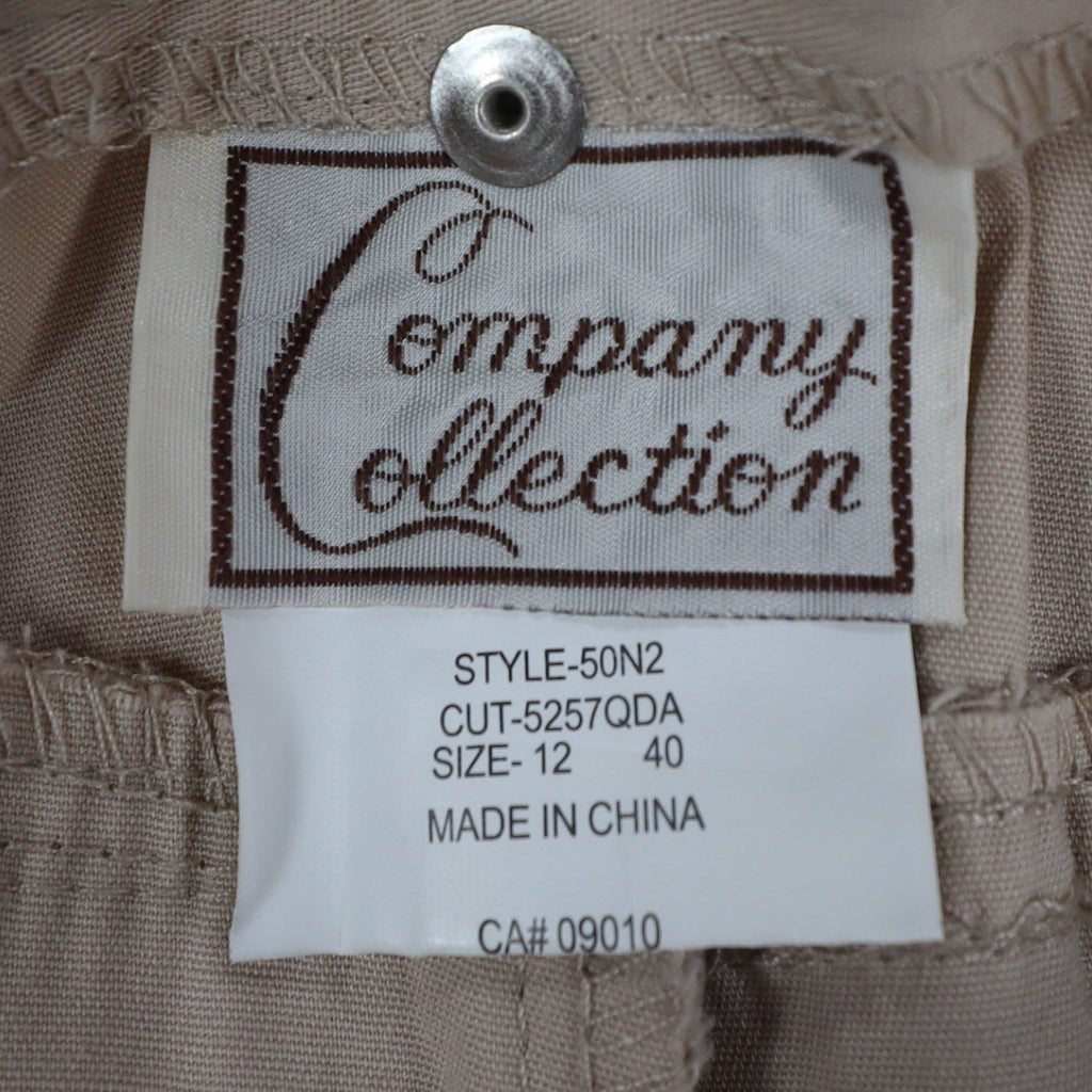 Company Collection Cargo Pants Womens 12 Beige Cotton Stretch Straight Leg NWT - take2supply