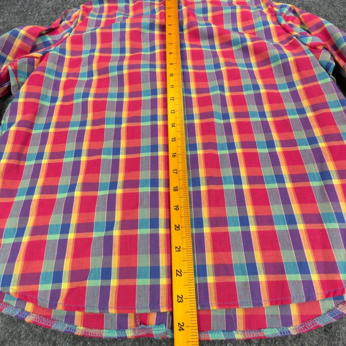 Sunny Shores Vintage 80s Bow Blouse Womens 18 Multi Plaid NWT Deadstock - take2supply