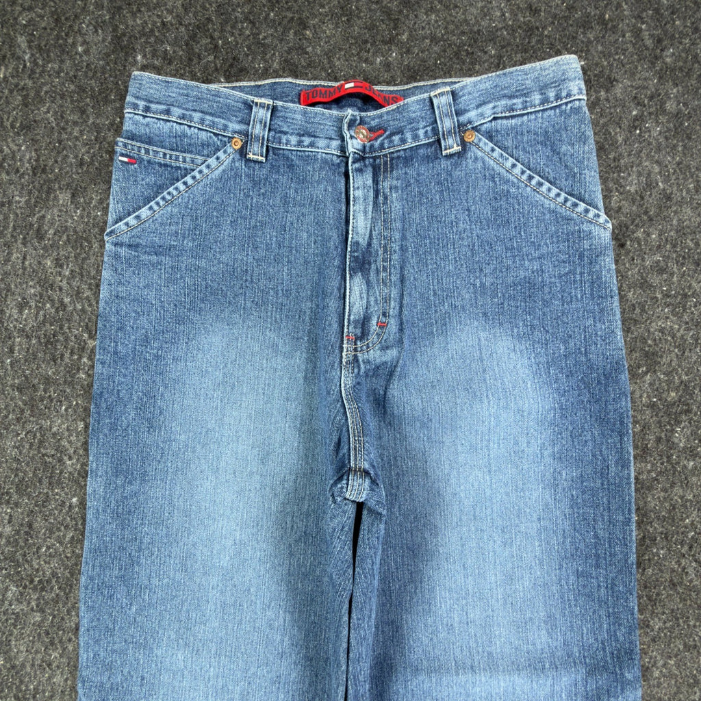 Tommy Hilfiger Y2K Carpenter Jeans Boy 20 Blue Cotton NWT Vintage 2003 Deadstock - take2supply