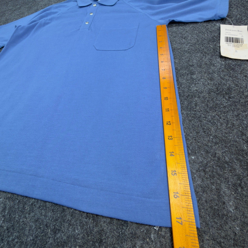 Jantzen Polo Shirt Mens Small Blue Poly Cotton Golf Deadstock NWT 2M506 - take2supply