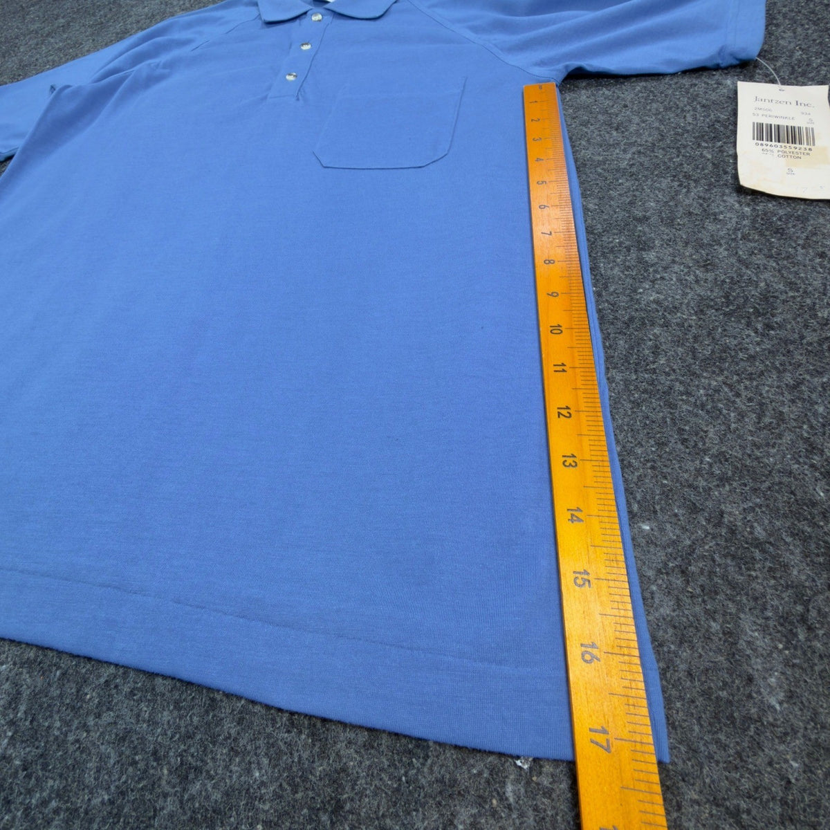 Jantzen Polo Shirt Mens Small Blue Poly Cotton Golf Deadstock NWT 2M506 - take2supply