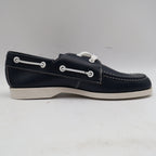 Webbs Boat Shoes Kids Size 2 C Vintage 80s Navy Leather Made in USA Deadstock - take2supply