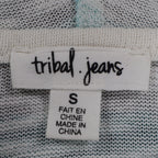 Tribal Jeans Womens S Aqua White Striped Lightweight Hooded Pullover Top NWT - take2supply