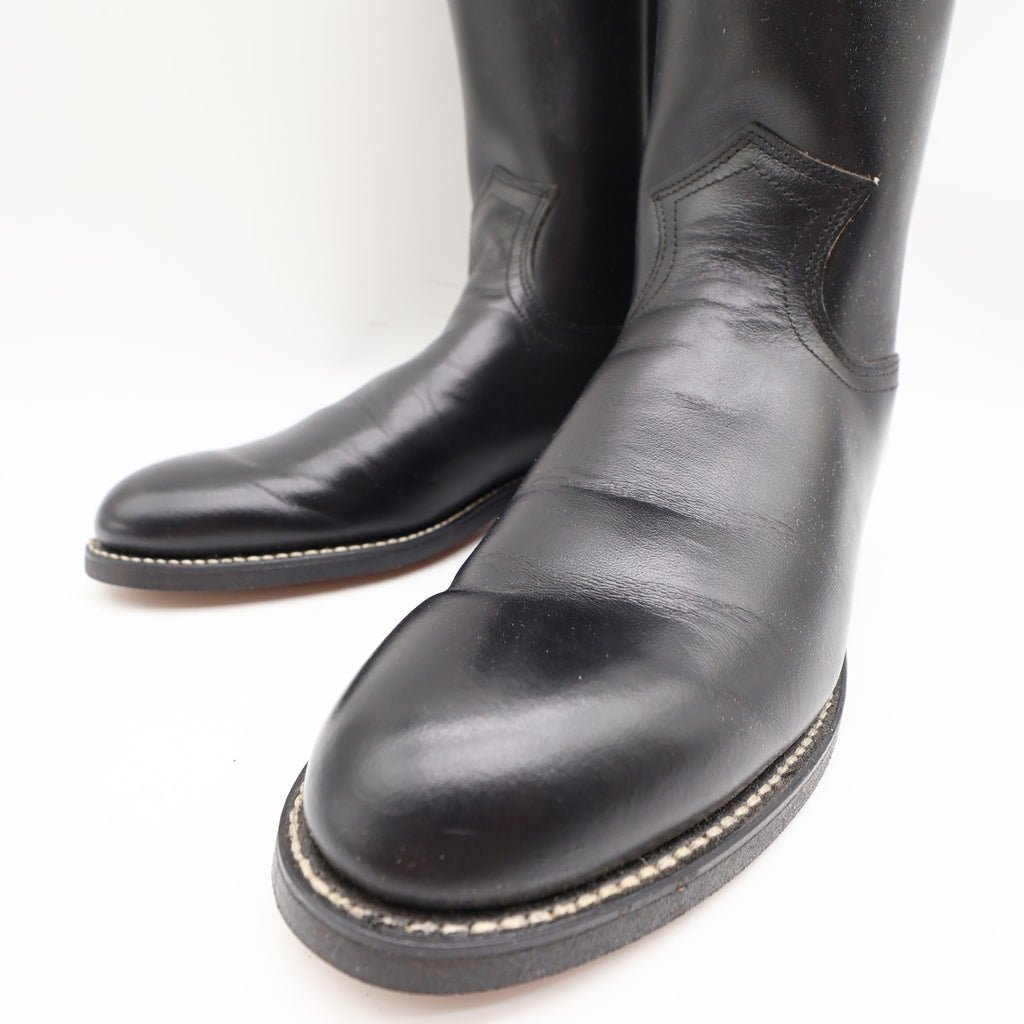 Justin Vintage Cowboy Boots Womens 6 Black Leather Deadstock NIB 3703L - take2supply