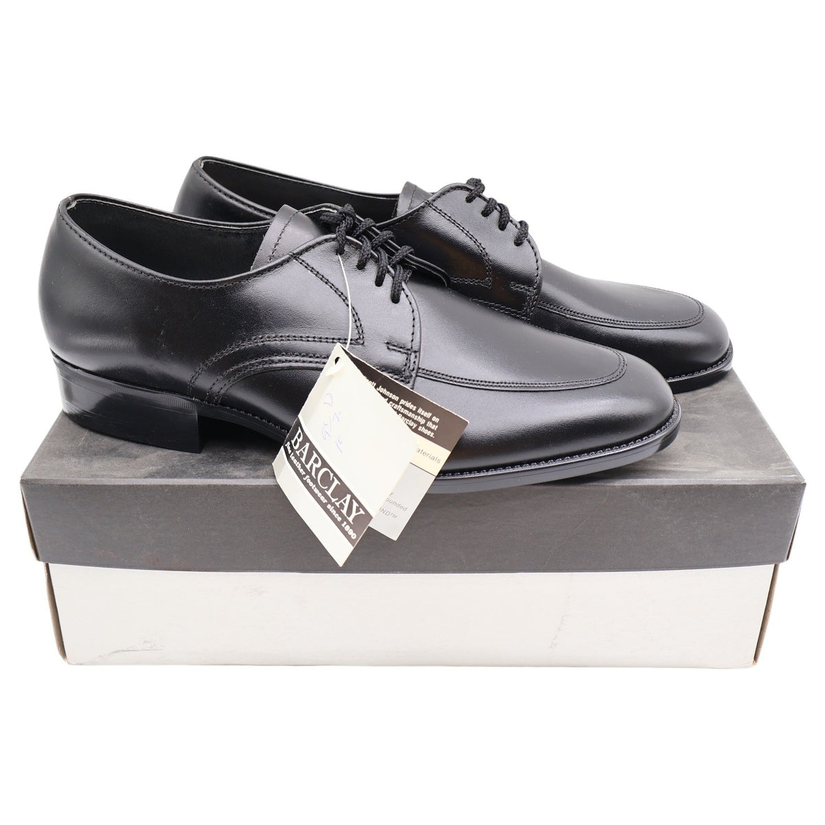 Barclay Oxford Dress Shoes Mens 10.5 D Vintage Black Leather USA Made Deadstock - take2supply