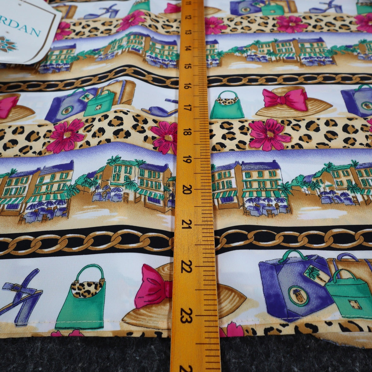 Jordan Top Womens Small Vintage 90s Novelty Print Leopard Chain Link SS NWT - take2supply