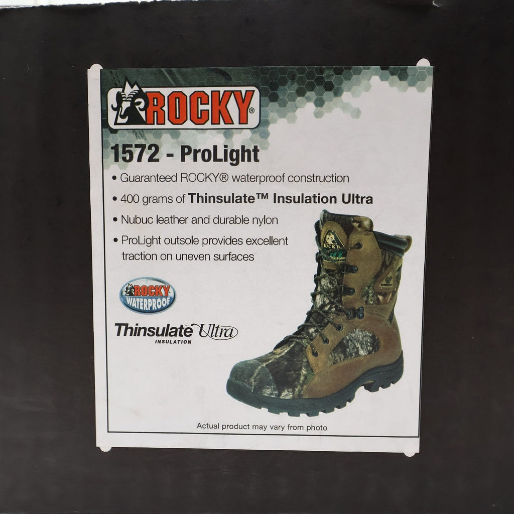 Rocky ProLight 1572 Hunting Boots Mens 10.5 M Brown Camo Waterproof NWT 400G - take2supply