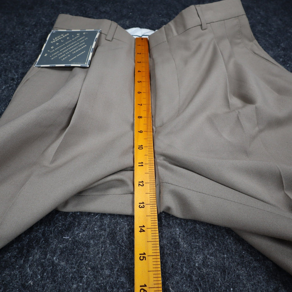 Levi's Travelers Dress Pants Mens 32x32 Vintage 90s Tan Wool Blend Pleated New - take2supply