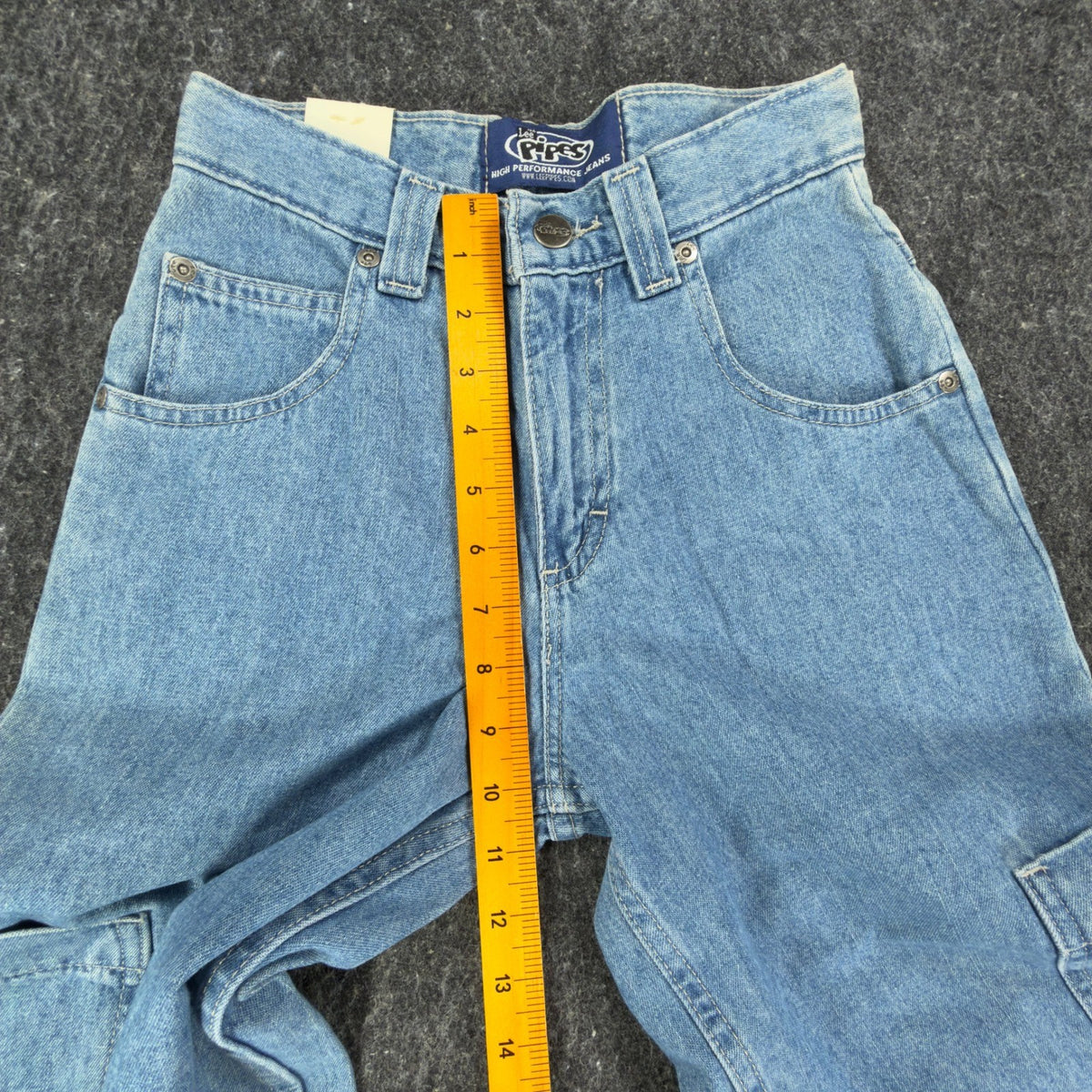 Lee Pipes Y2K Extreme Super Wide Leg Jeans Boys XS Blue Denim NWT Vintage Skater - take2supply