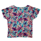 Xtrovert by Donnkenny Blouse Womens Medium Vintage 90s Rayon Tropical Floral USA - take2supply